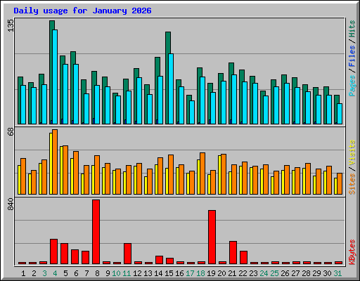 Daily usage for January 2026