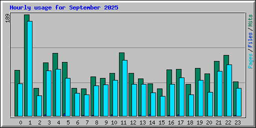 Hourly usage for September 2025