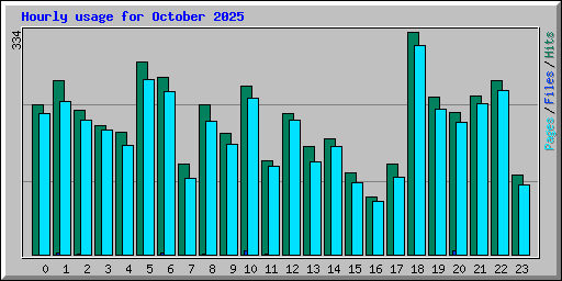 Hourly usage for October 2025